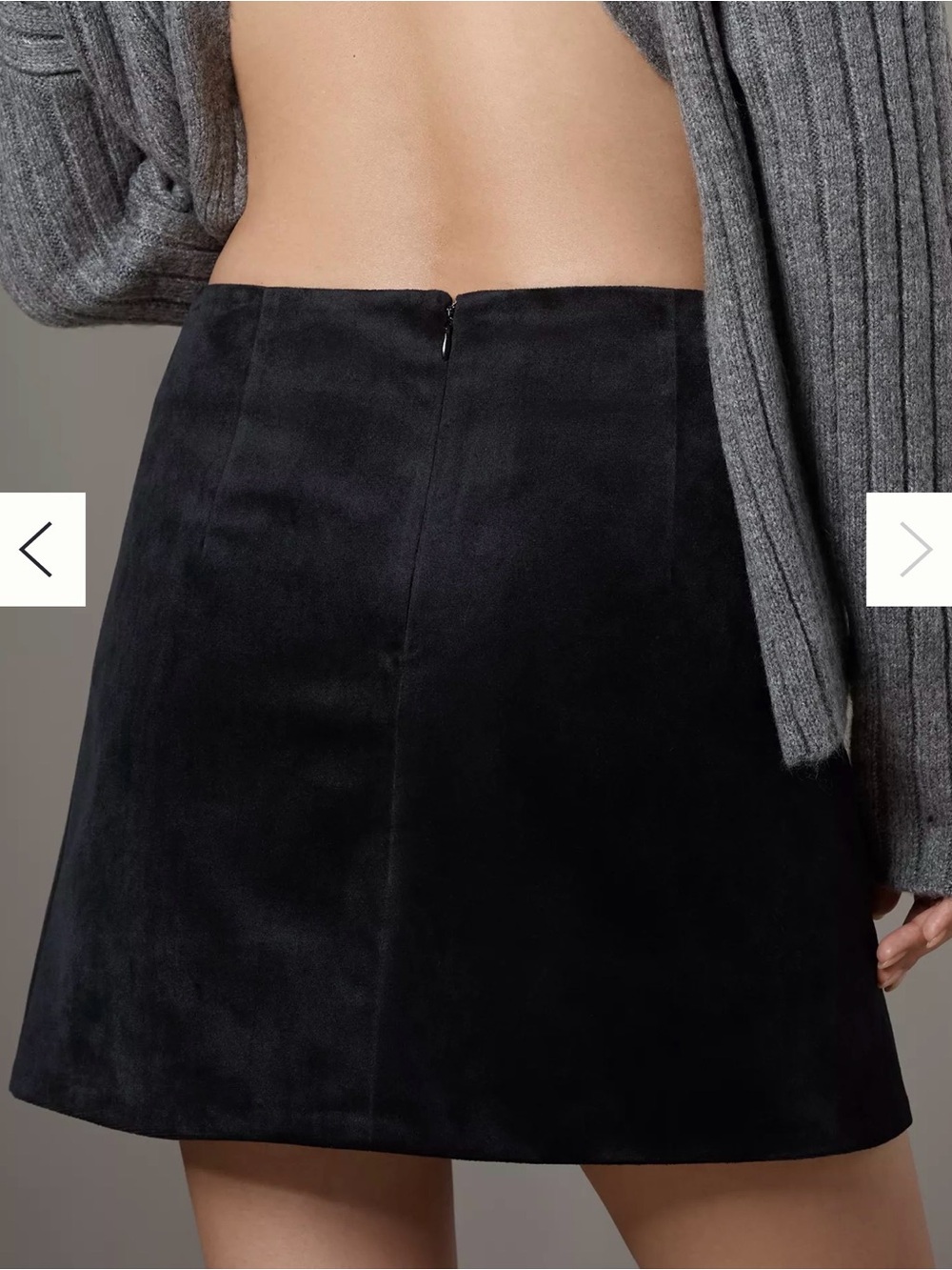 Anthropologie/ Avec Les Filles Velvet Bow Black Mini Skirt size Small - Picture 4 of 9